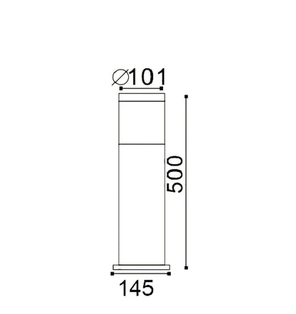 ELANORA: E27 Surface Mounted Stainless Steel Bollard Lights IP44 - 500mm