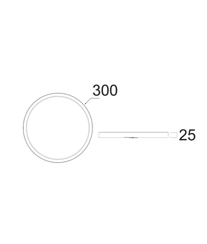 OYSTRI: LED Slim Tri-CCT Dimmable Oyster Lights IP54 IK03 - Diameter 300mm