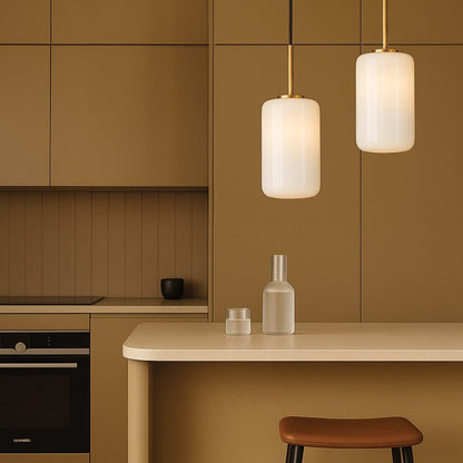 KOROVA Medium Pendant Light  - Brass Matt/Opal