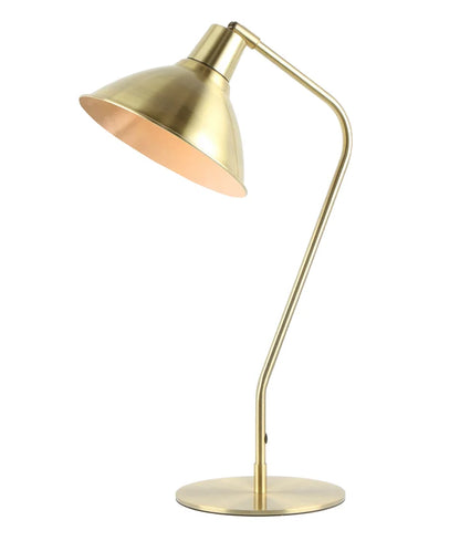 COLLO: Cone Shade with Antique Brass Highlight Table Lamp - Antique Brass