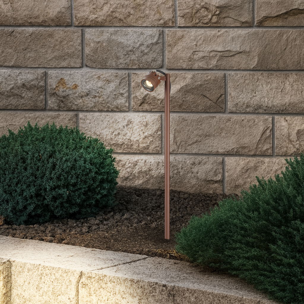 RILTO 24V Exterior LED Post Spike Light - Corten