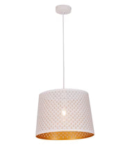 PENSHADE: Interior Slanted with Geometry Pattern Laser Cut Pendant Lights - White