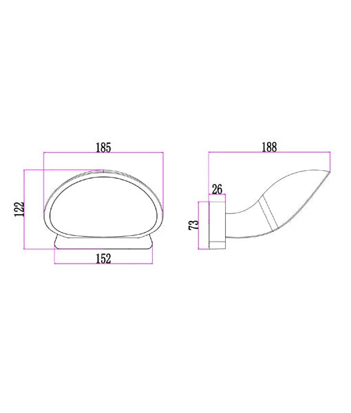 BOCINA: Exterior LED Semicircle Surface Mounted Wall Lights IP65 - Dark Grey