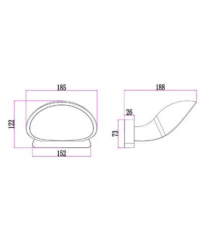 BOCINA: Exterior LED Semicircle Surface Mounted Wall Lights IP65 - Dark Grey