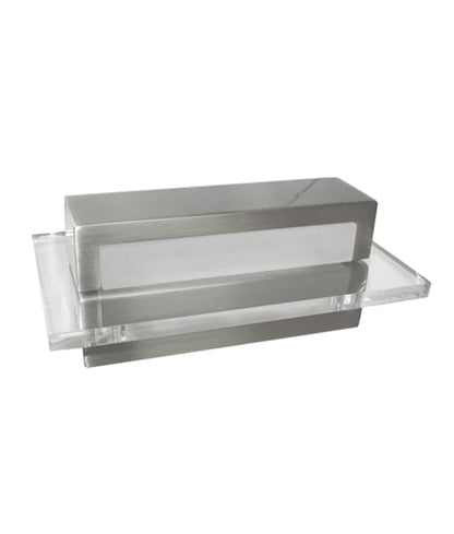NEW YORK: City Series LED Interior Satin Nickel With Clear Acrylic Border Rectangular Wall Light
