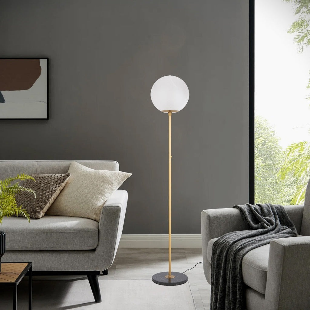 OLIANA Floor Lamp - Black Marble/Antique Gold