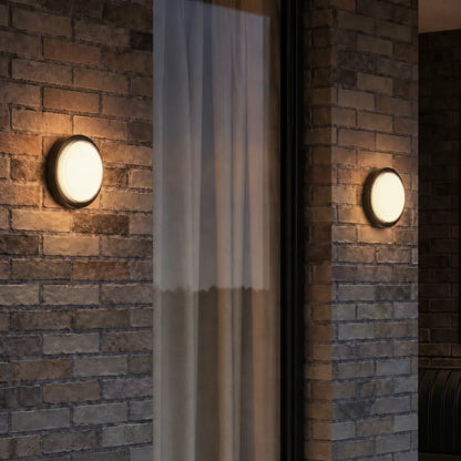 VIGGO Exterior Round Bunker LED Light - Black