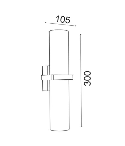 BRILLER: Exterior Black Up/Down Single Pillar Spot Light IP65