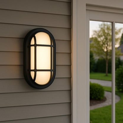 KELO Oval Bunker LED Light - Black/Opal Matt