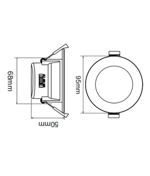 NOVADLUX02: LED Dimmable Tri-CCT with Changeable Clip Faceplate Recessed Downlights - Antique Brass