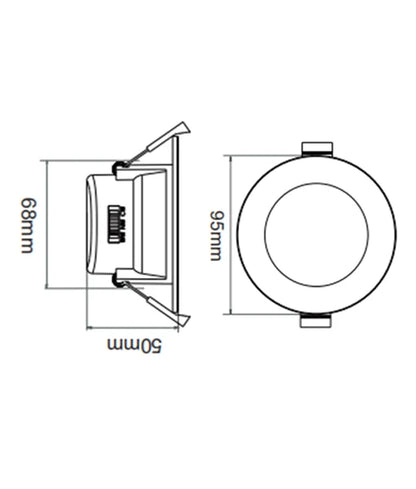 NOVADLUX02: LED Dimmable Tri-CCT with Changeable Clip Faceplate Recessed Downlights - Antique Brass