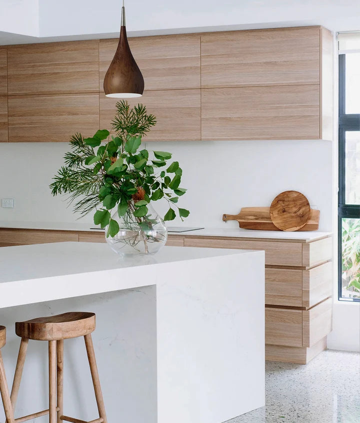 ZARA: Modern Bell Shape Pendant Lights - Burl Wood