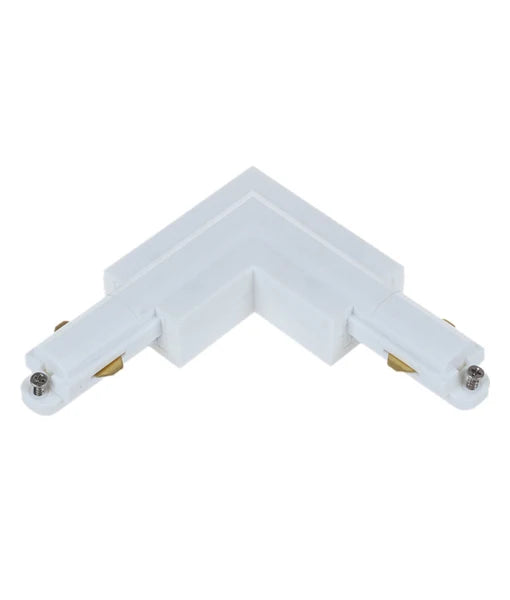 3 Wire 1 Circuit Universal Tracks, Connectors, End Cap & Live End - Connector L-Piece (Left) WHITE