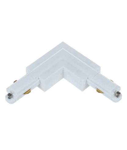 3 Wire 1 Circuit Universal Tracks, Connectors, End Cap & Live End - Connector L-Piece (Left) WHITE