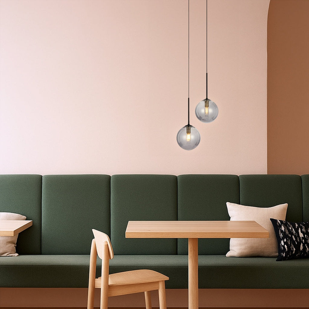 GASTON 2 Pendant Light - Black/Smoke