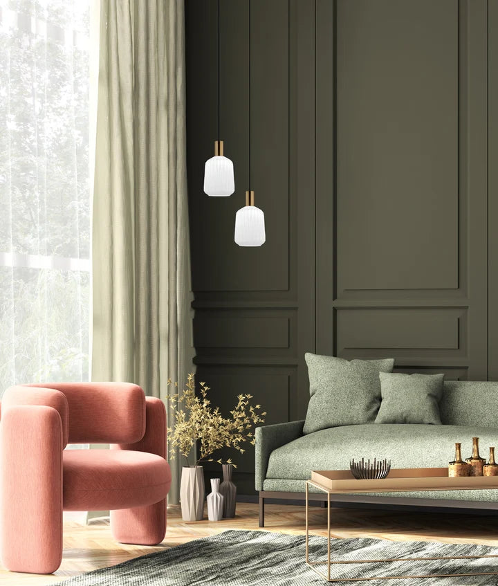 PAPEL: Interior Pleated Translucent Jar Glass Pendant Lights