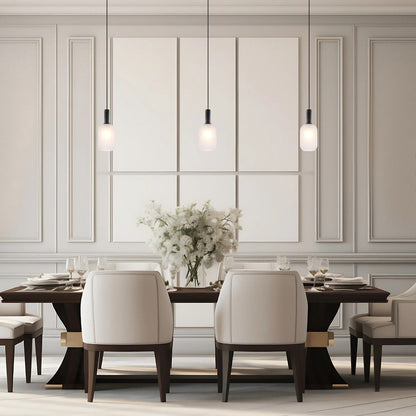 AOSTA 13CM Pendant Light - Black / Frost