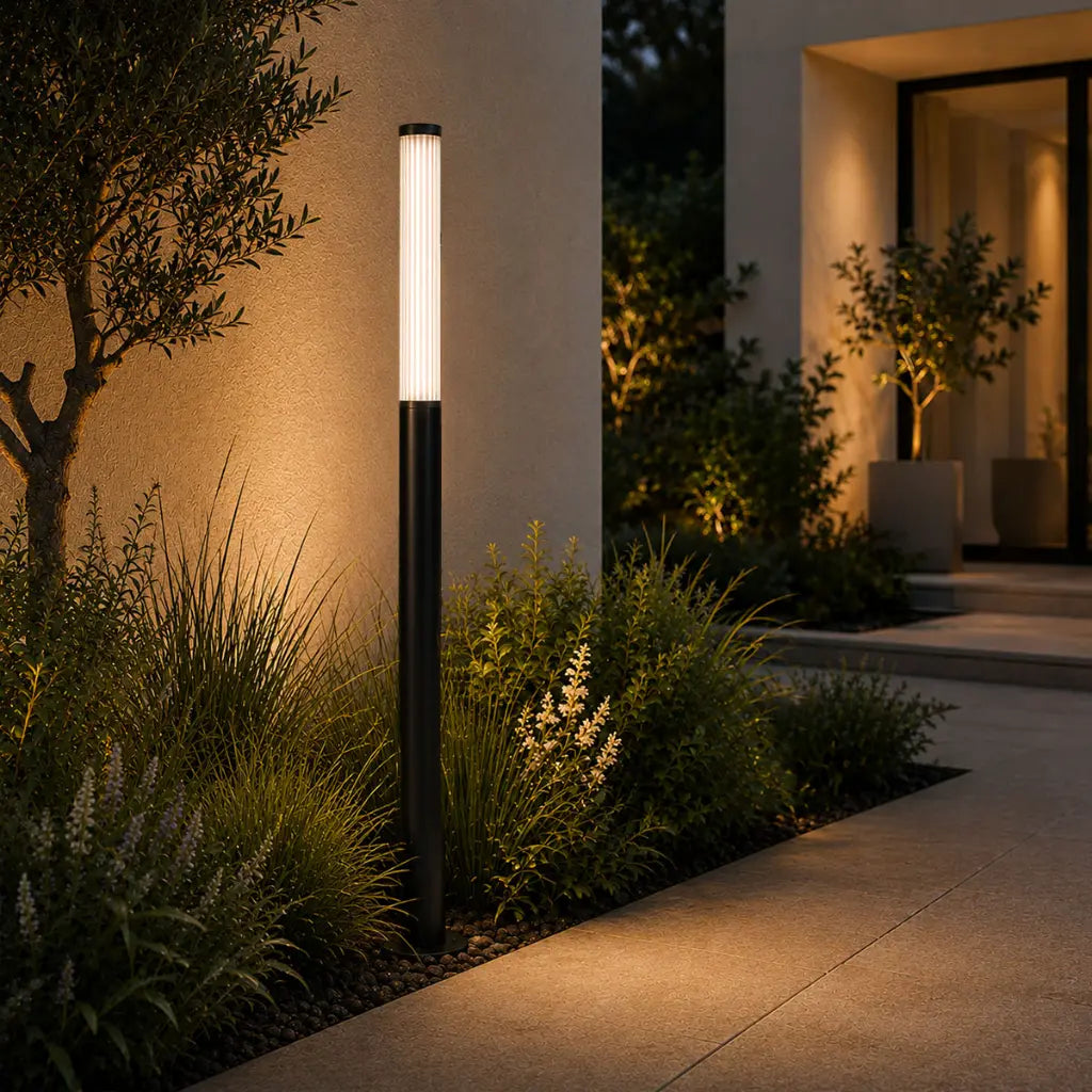 GEVET 230CM Exterior LED Bollard Light - Black