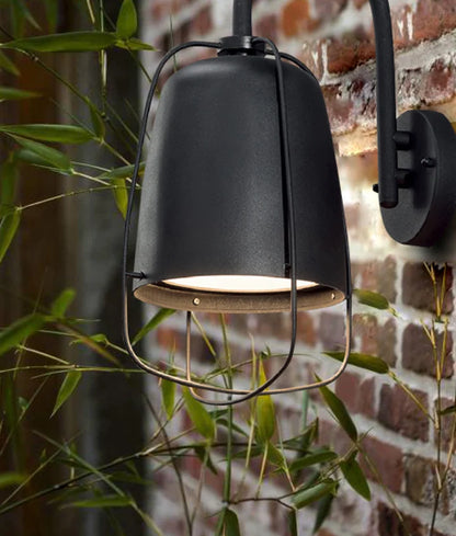 HINK: Exterior Cage Surface Mounted Wall Lights IP44 - Matte Black
