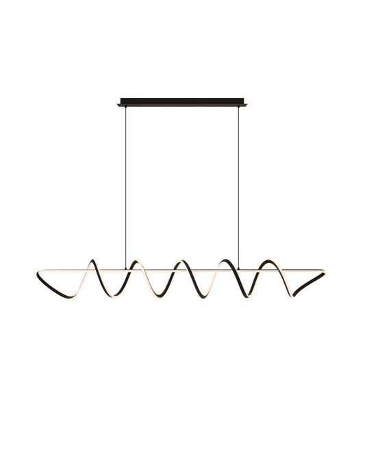Black Spiral Linear Pendant Light 1500mm – Kitchen Island | Bulbul