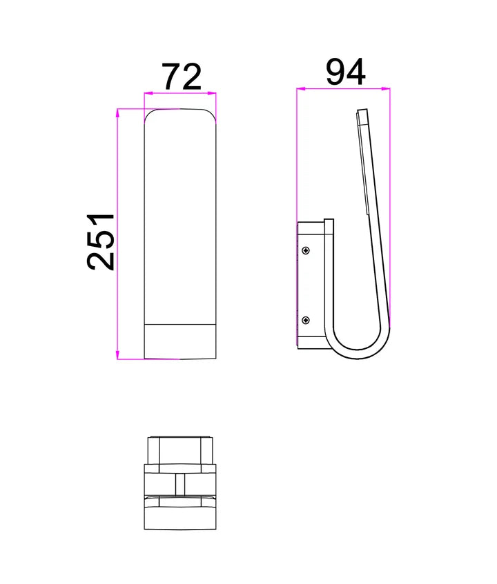 HAK: LED Tri-CCT Exterior Hook Wall Lights IP65 - White