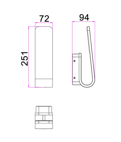 HAK: LED Tri-CCT Exterior Hook Wall Lights IP65 - White