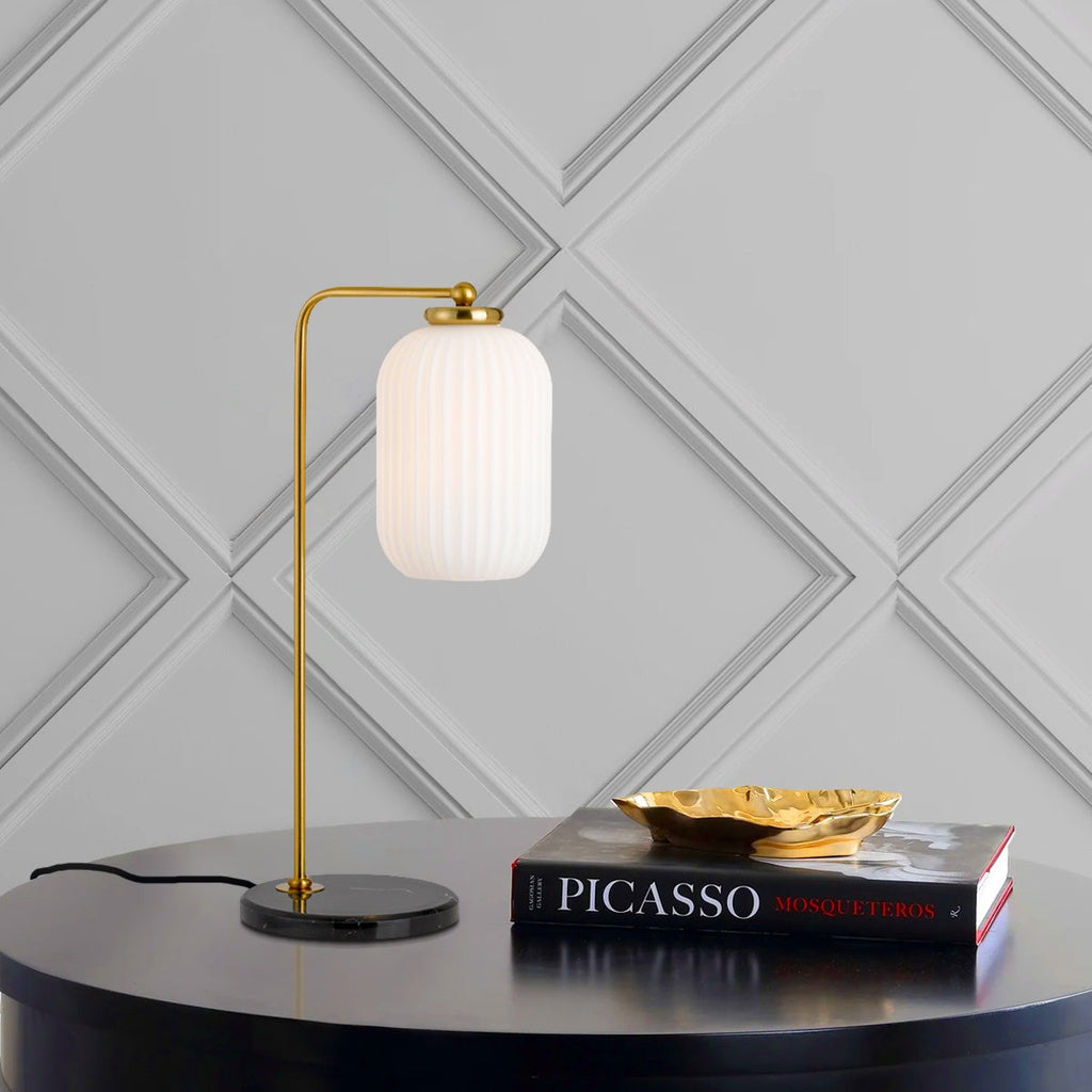 LARK Table Lamp - Antique Gold/Opal Matt