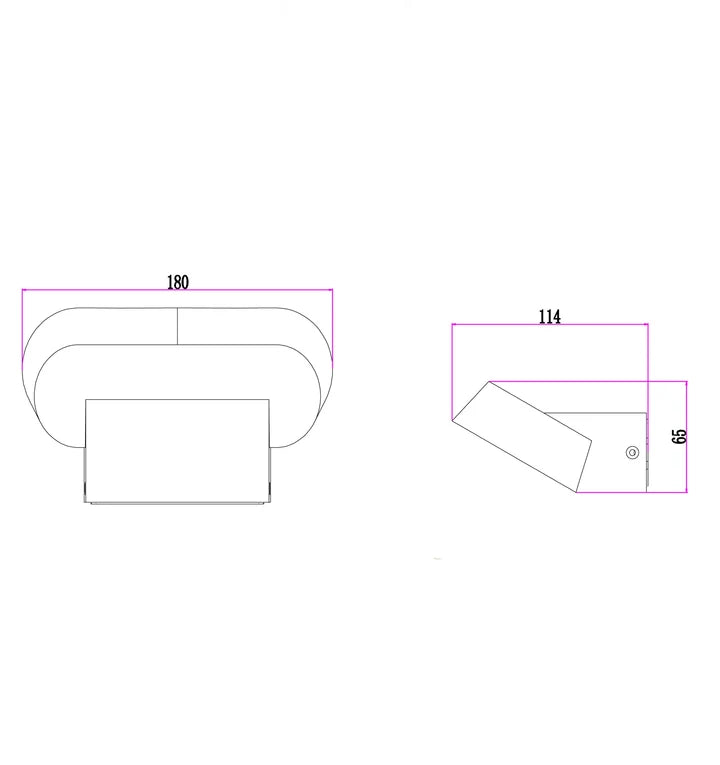 GLANS: Surface Mounted Exterior LED Wall Lights IP65 - Dark Grey/Small