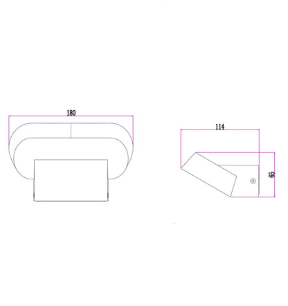 GLANS: Surface Mounted Exterior LED Wall Lights IP65 - Dark Grey/Small