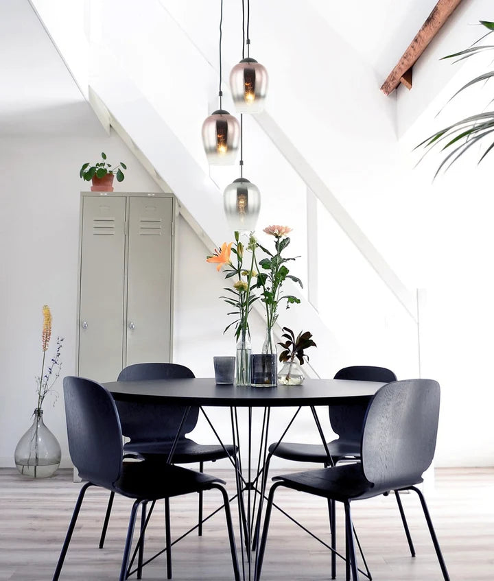 VINUM: Interior Wine Glass Shape Chrome with Fading Effect Glass Pendant Light
