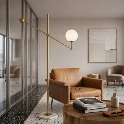 KEMI Floor Lamp - Gold/Opal Matt