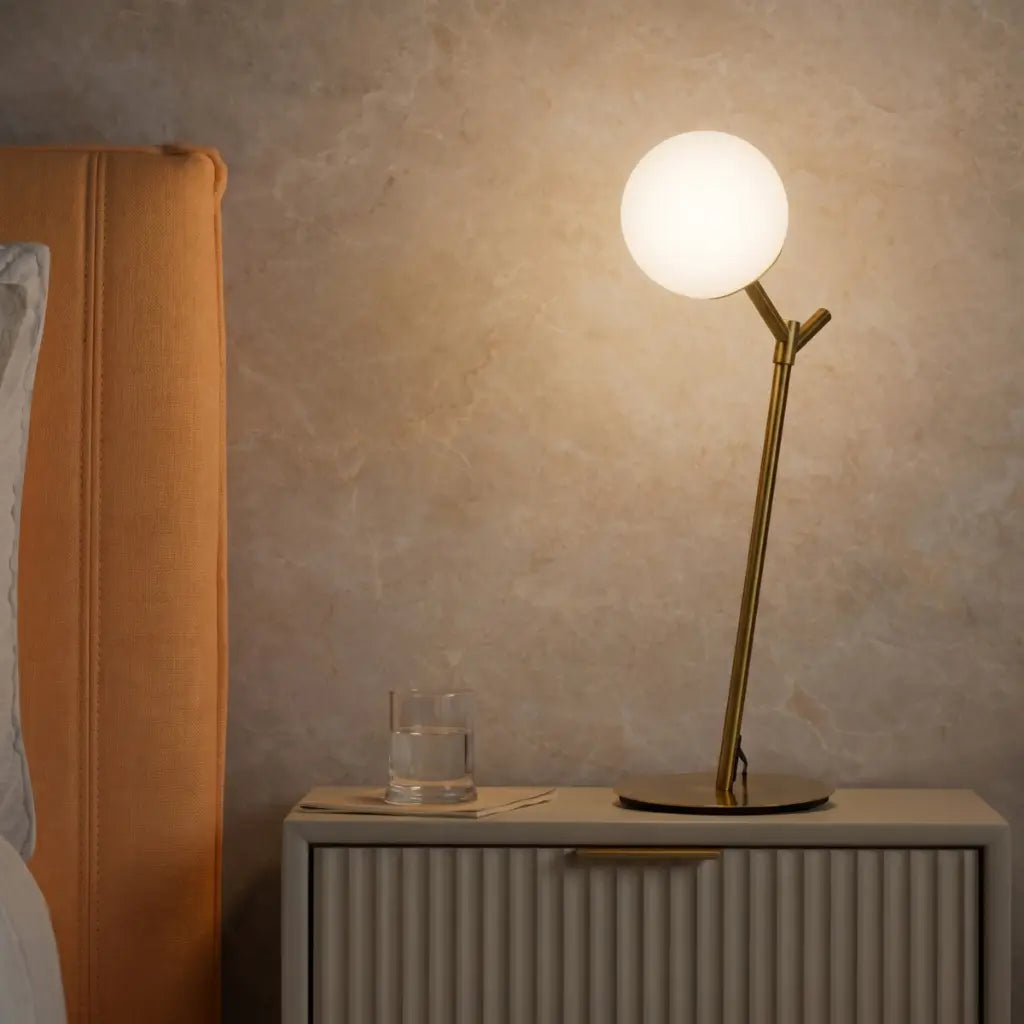 OHH Table Lamp - Antique Gold/Opal Matt