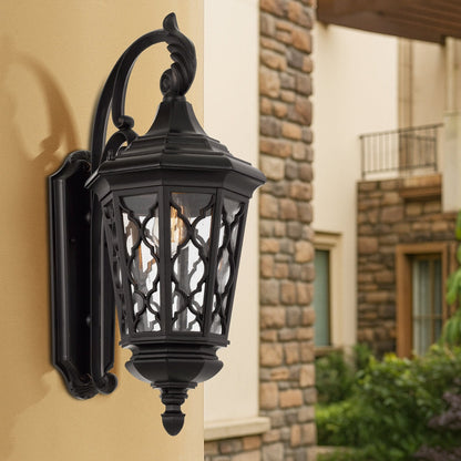 BRINLEY 35CM Exterior Wall Light Large - Black