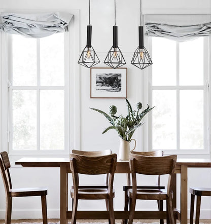 BLACKBAND Pendant Light 3x Bird Cage With Bar Base