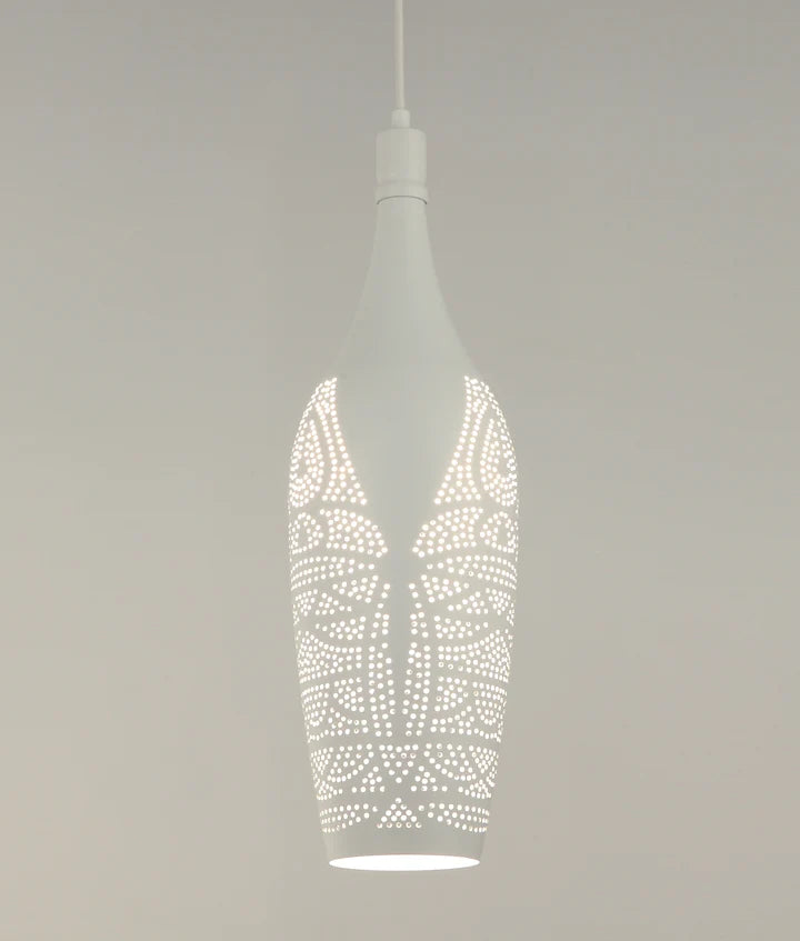 MARRAKESH: Bohemian Interior Bottle Shape Pendant Light - White