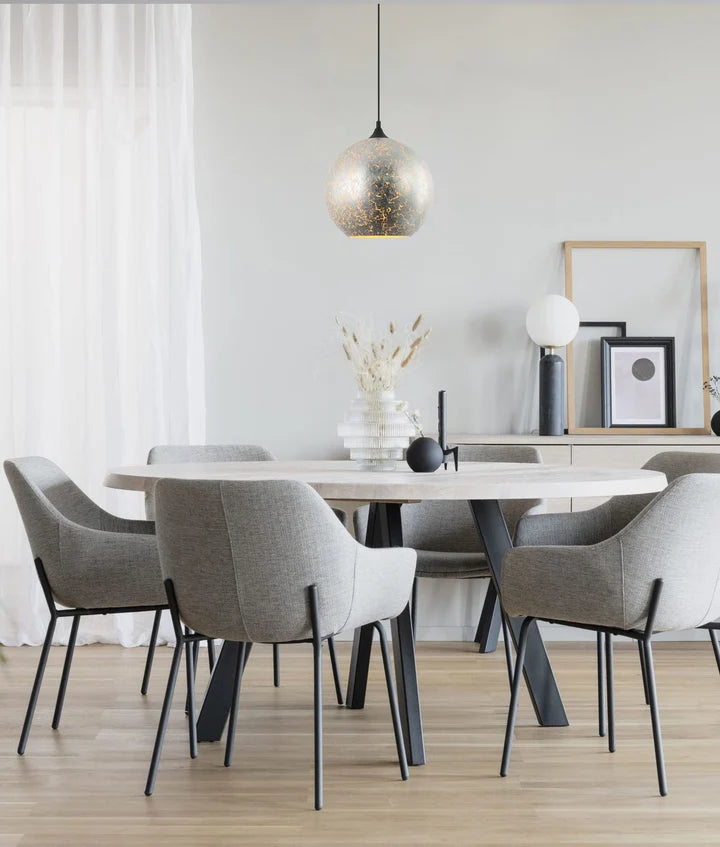 ROCHE: Interior Wine Glass Shape Chrome Glass Pendant Light