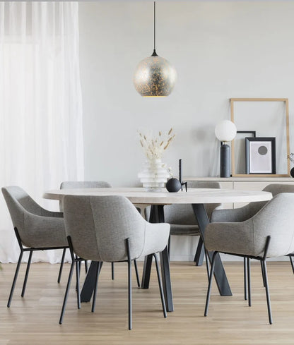 ROCHE: Interior Wine Glass Shape Chrome Glass Pendant Light