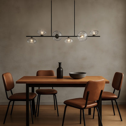 ZECCA 6 Linear Pendant Light - Black/Smoke