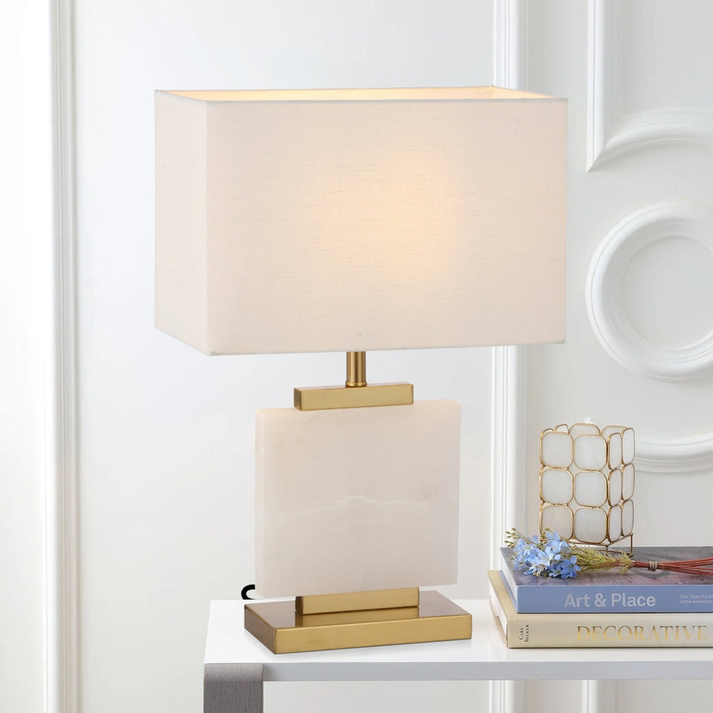 DANA Table Lamp - White Marble/Antique Gold