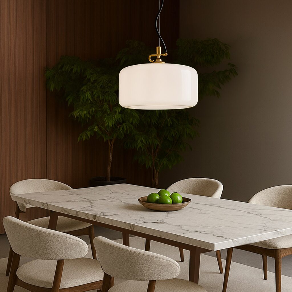 KOROVA Large Pendant Light  - Brass Matt/Opal