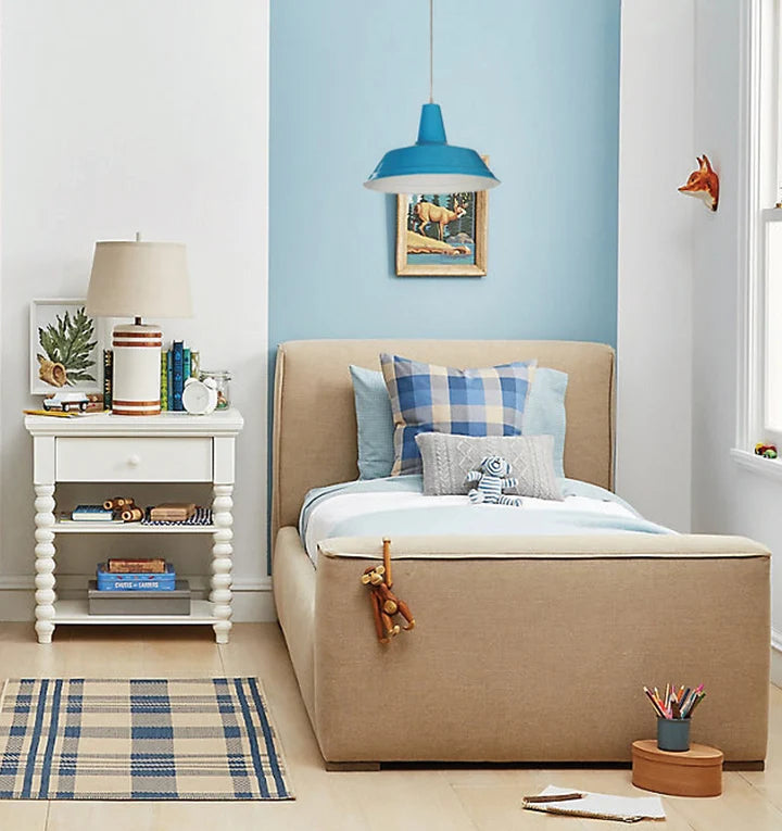 DIVO: Industrial Scandinavian Retro Dome Pendant Light - Blue