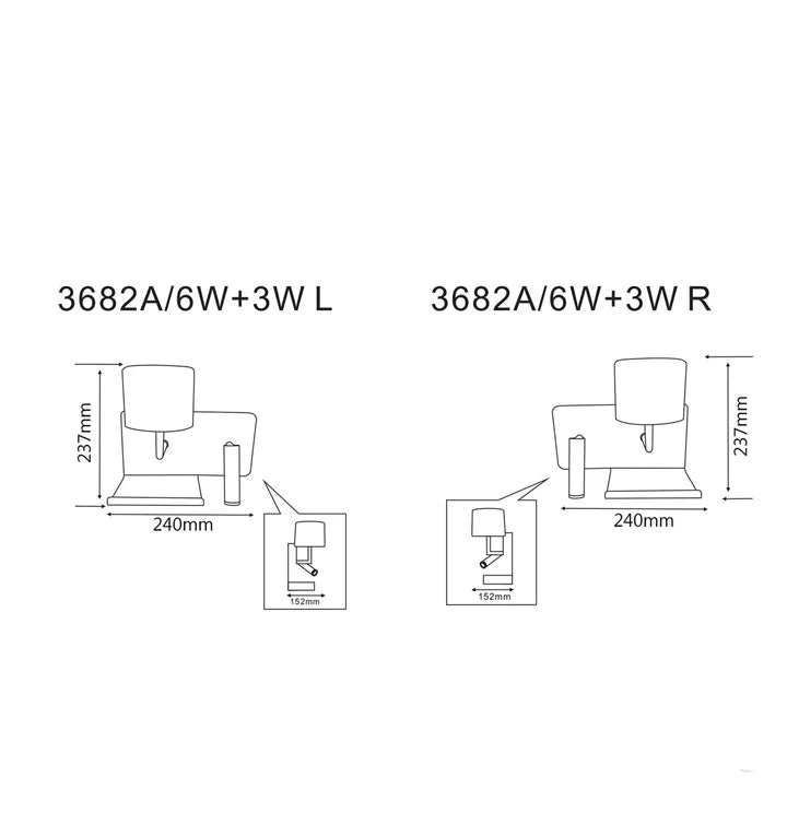 VIGO: City Series LED 2 Switch Frosted Glass Deco Wall Light &amp; Reading Light (with USB charger)