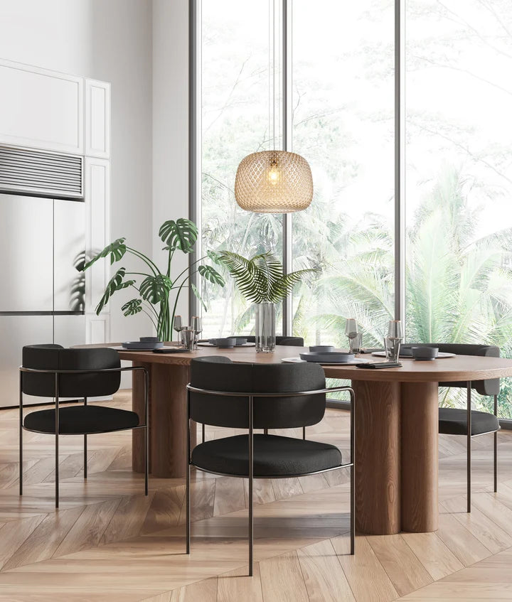 LABU: Interior Dome Glass with Segments Pendant Lights - AMBER