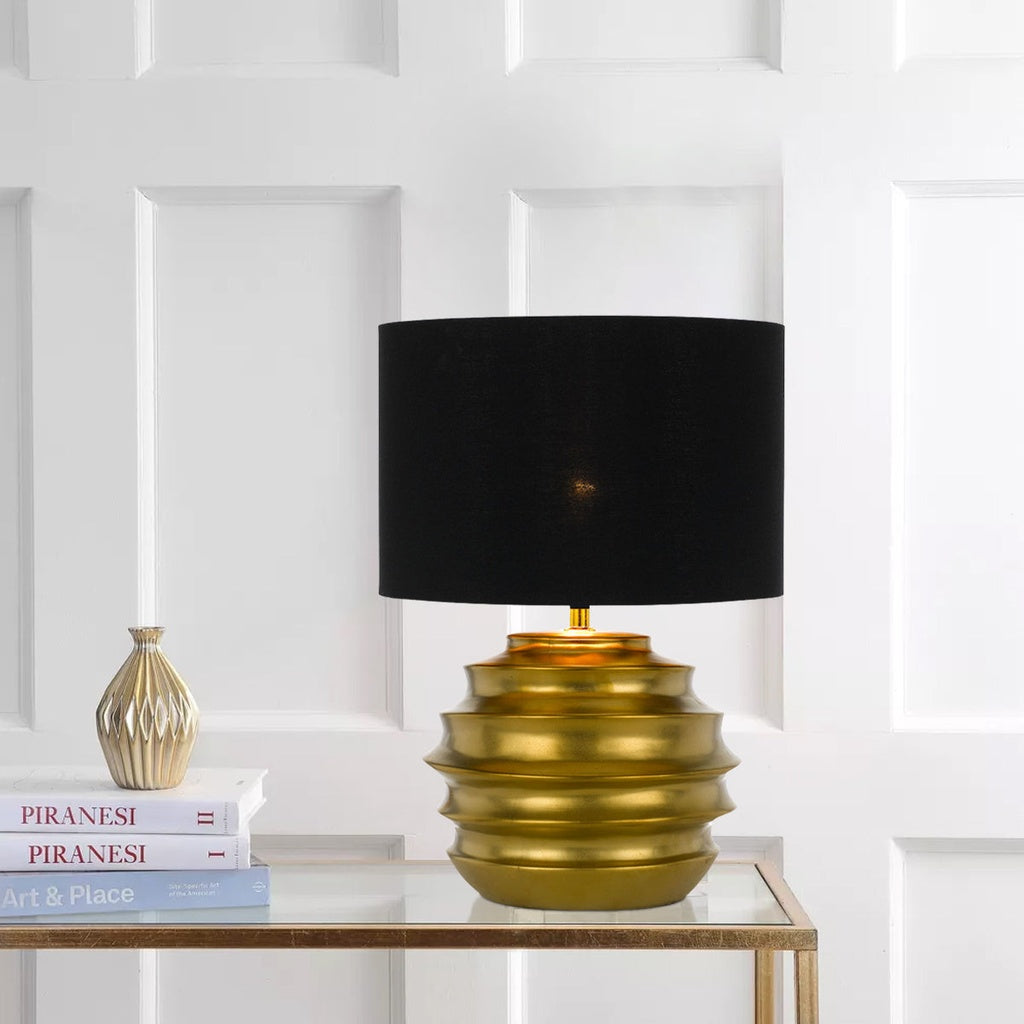 ARAS Ceramic Table Lamp - Gold/Black