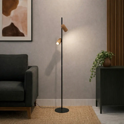 KINDLE Floor Lamp - Wood/Black