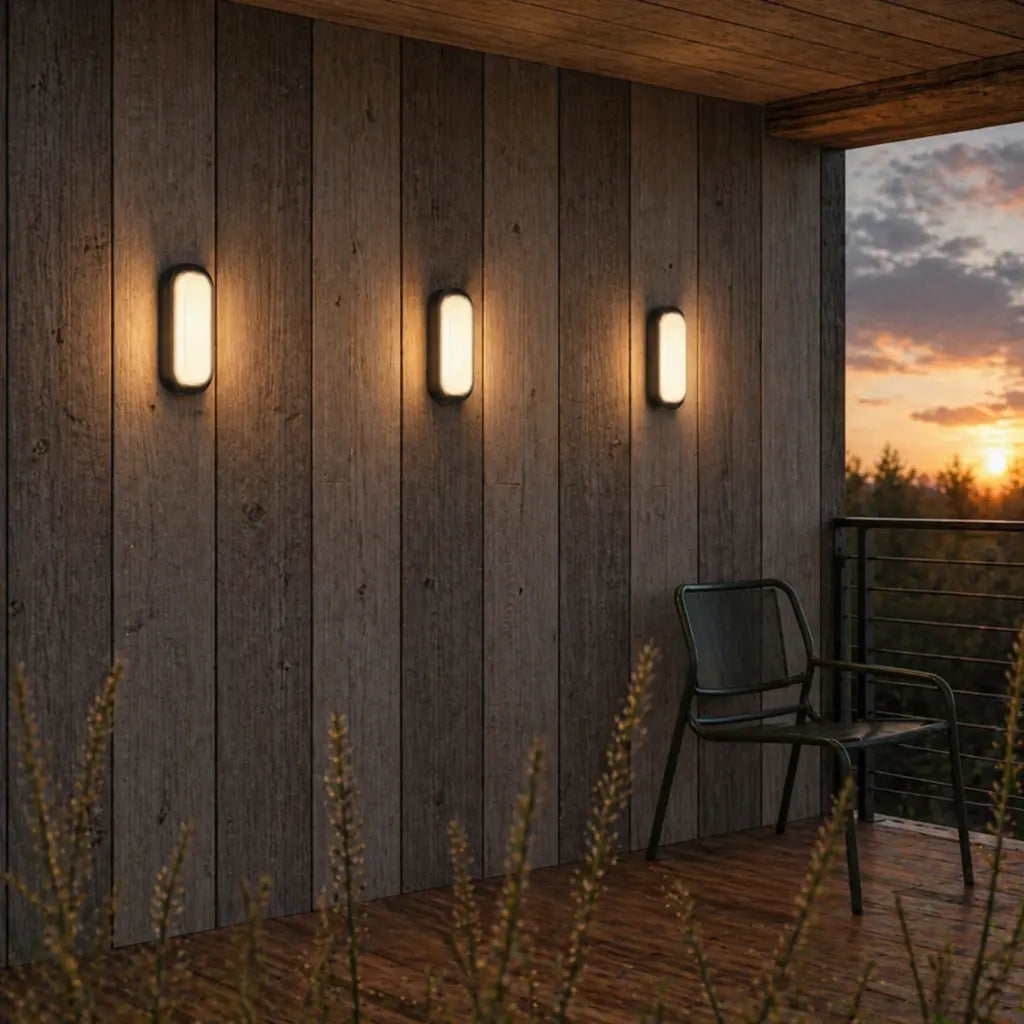 VIGGO Exterior Rectangular Bunker LED Light - Black