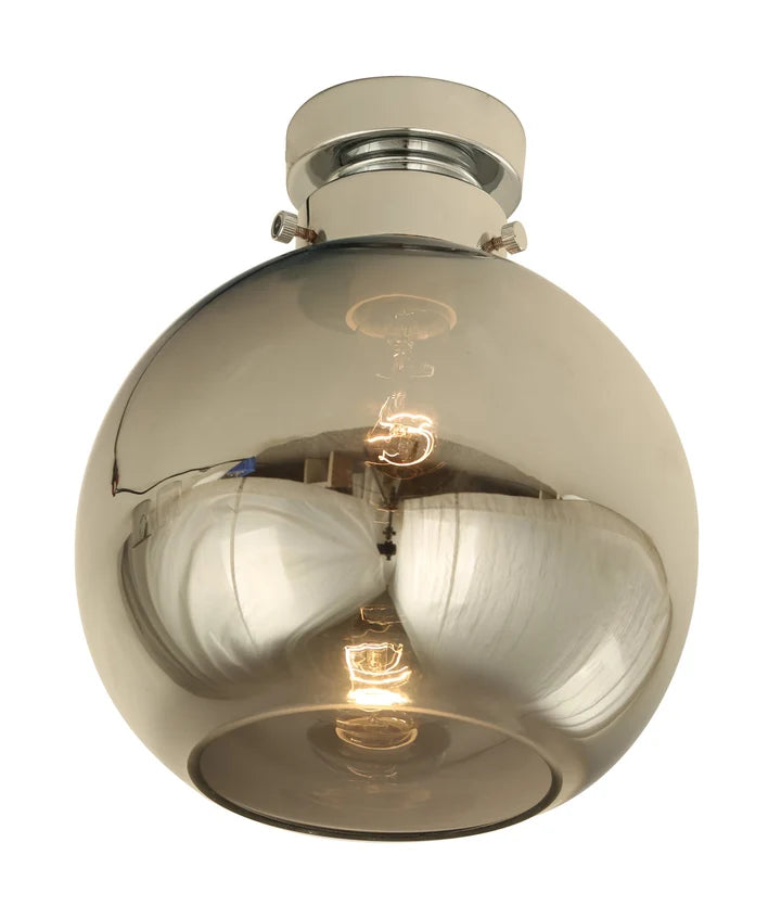 D.I.Y.  Chrome Batten Fix Ceiling Lights - Smoke Wine Glass Shape Fixture