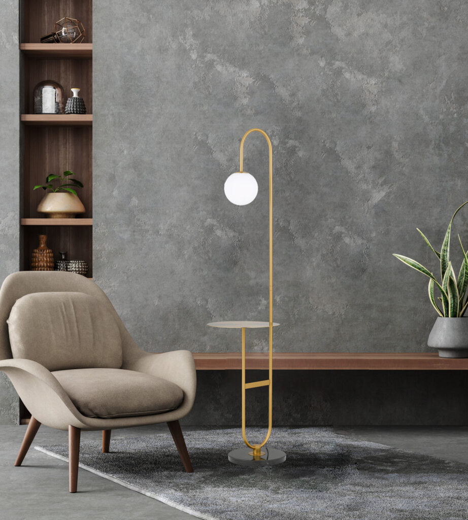INEZ Floor Lamp - Black/Antique Gold
