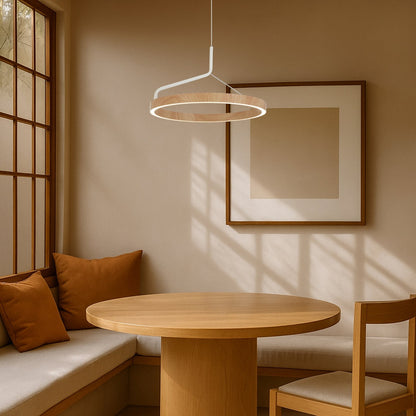 TRUVON 40CM Pendant Light - White/Oak