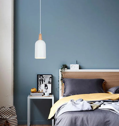 HORTEN: Scandinavian Oblong Shape Pendant Light - White